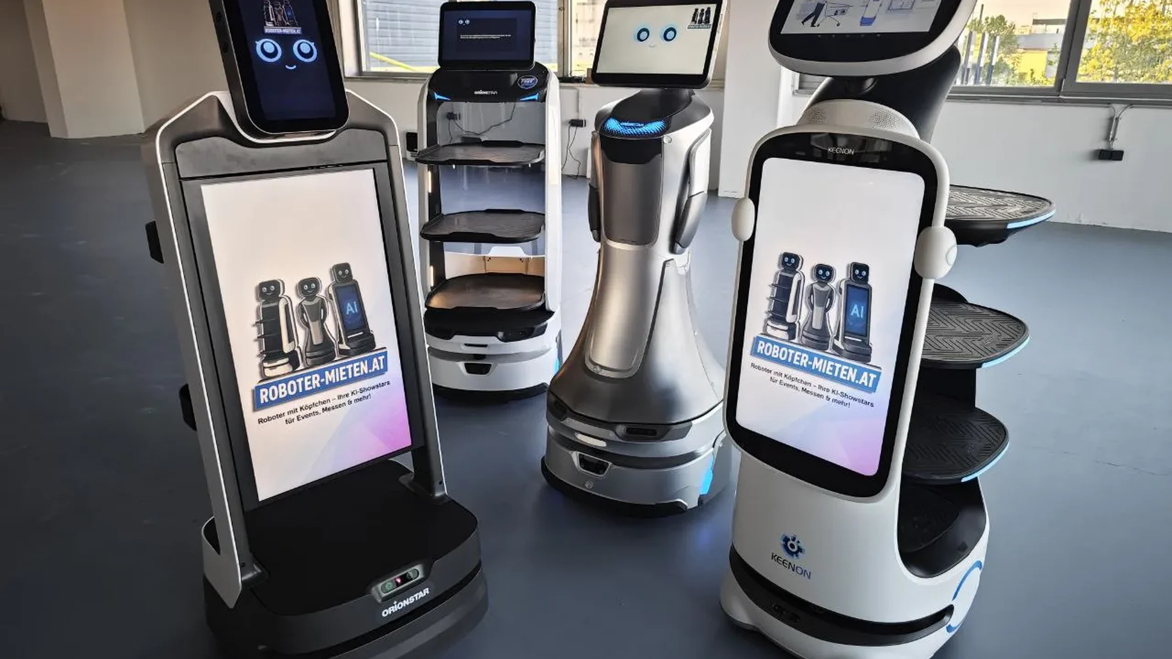 AI Eventroboter mieten in Wien und Österreich – AI Eventroboter begrüßt Gäste auf einer Messe