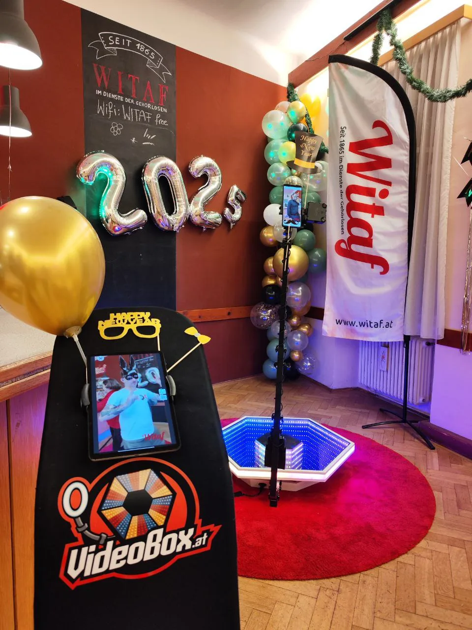 Weiße Videobooth